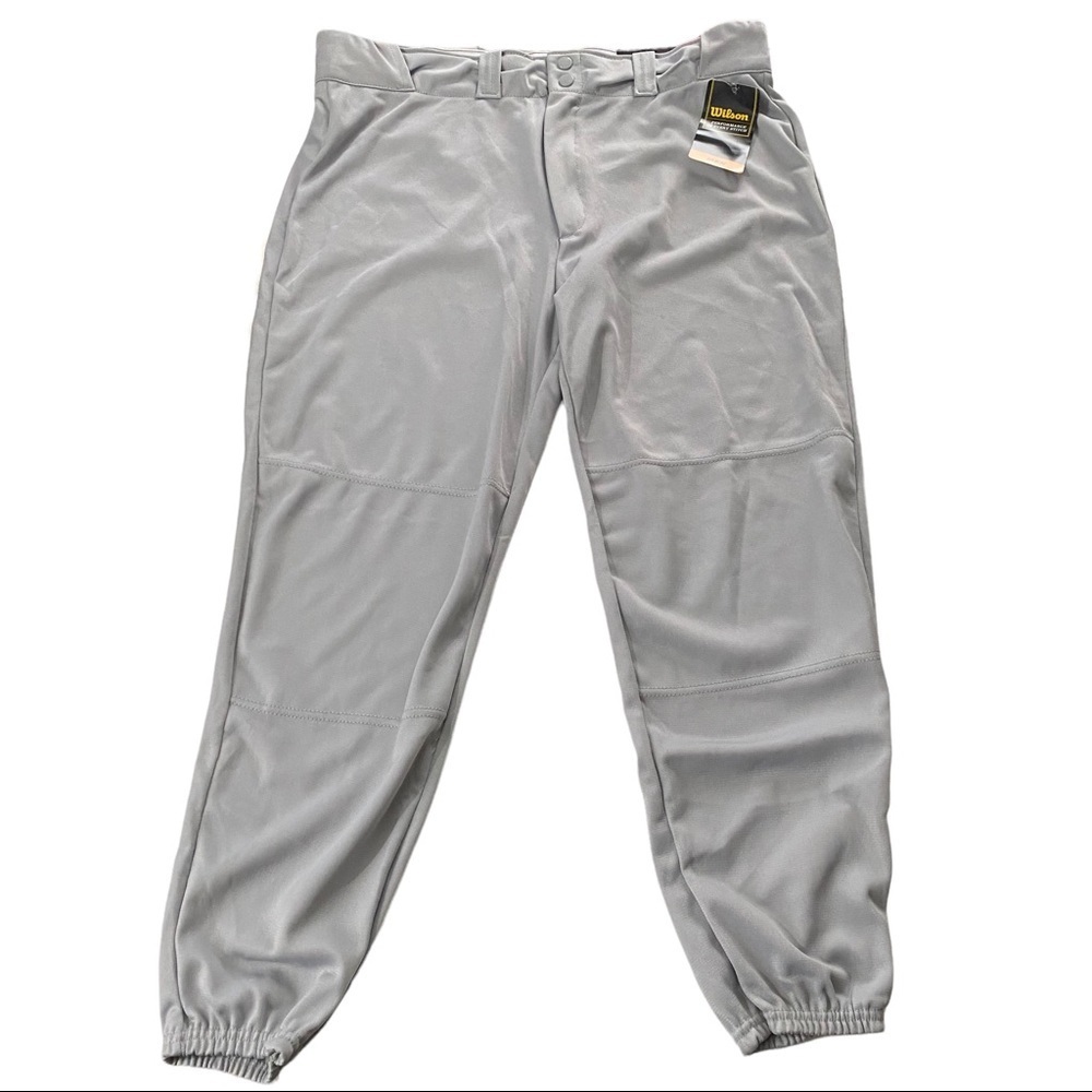Wilson Grey Comfort Elastic Waist Baseball Softball Pants Men’s Size XLx28” NWT